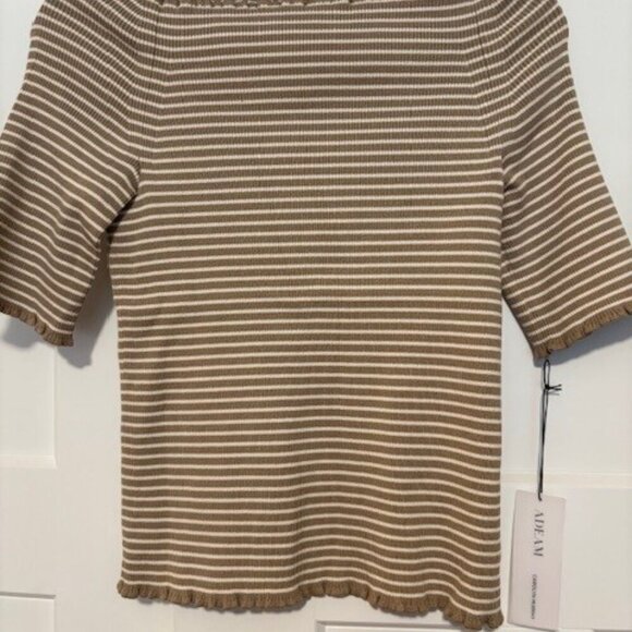 NEW ADEAM x Caroline Murphy // beige & white off-the-shoulder top // Large - Picture 5 of 6